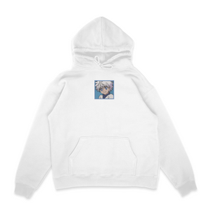 Sweat capuche blanc brode Killua Zoldik Box Hunter × Hunter