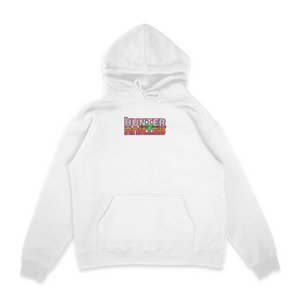 Sweat capuche blanc brode Logo Hunter × Hunter