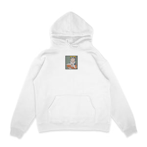 Sweat capuche blanc brode Naruto Cat Naruto