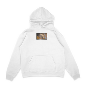 Sweat capuche blanc brode Portrait Gon Hunter × Hunter