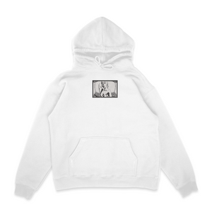 Sweat capuche blanc brode Portrait Onizuka 2 GTO
