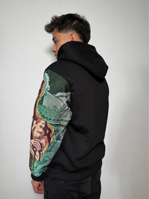 Sweat capuche noir roronoa zoro jacquard one piece 2