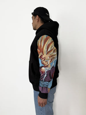 Sweat capuche noir san gohan jacquard dragon ball z 2