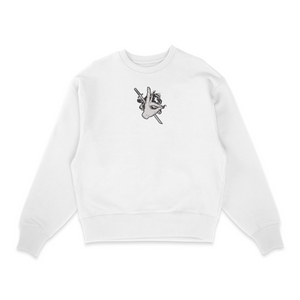 Sweatshirt blanc brode Aki Hand Sign Chainsaw Man