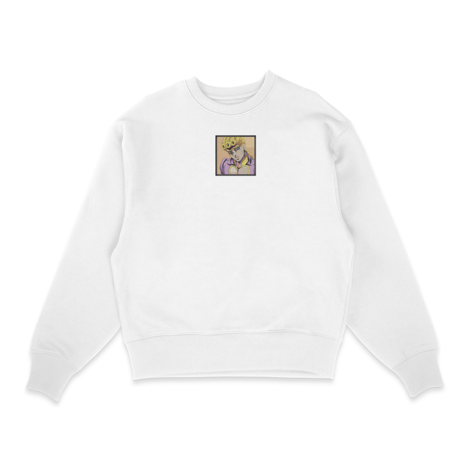 Sweatshirt blanc brode Giorno Giovanna JoJo s Bizarre Adventure