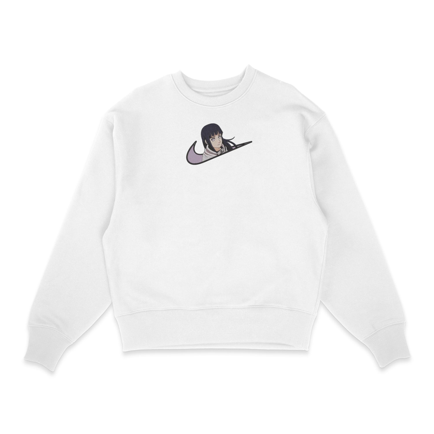 Sweatshirt blanc brode Hinata Hyuga Naruto nike