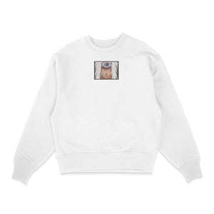 Sweatshirt blanc brode Jiraya portrait Naruto