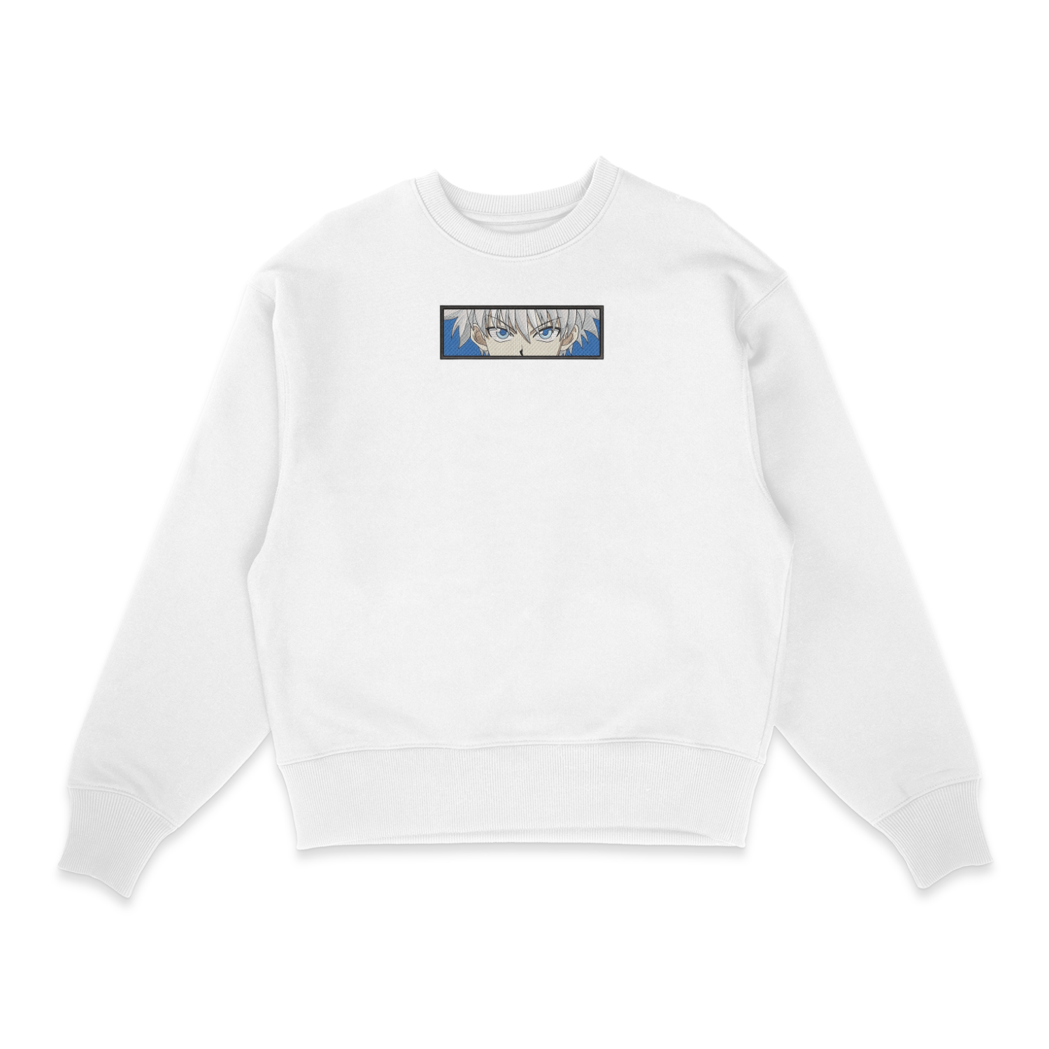 Sweatshirt blanc brode Killua Eyes Hunter × Hunter