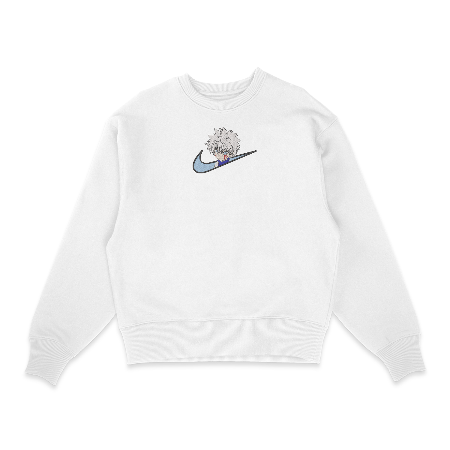 Sweatshirt blanc brode Killua Zoldik Hunter X Hunter