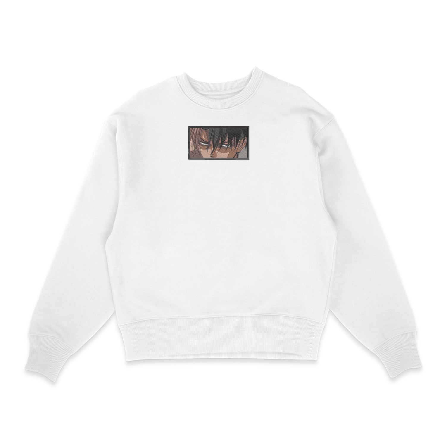 Sweatshirt blanc brode Portrait Livai L'attaque des Titans