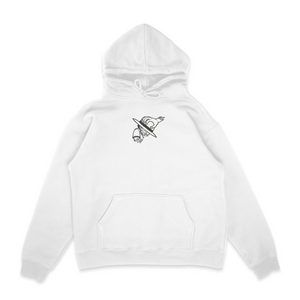 Sweat capuche blanc unisexe brodé avec un design inspiré de luffy Monkey D. Luffy (One Piece), style anime japonais tendance
