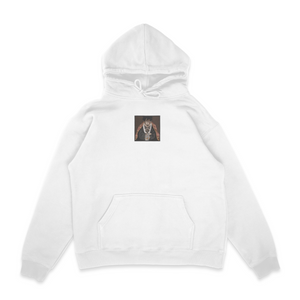 Sweat capuche blanc unisexe brodé avec un design inspiré de trafalagar D. Water Law ( un autre) (One Piece), style anime japonais tendance