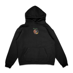 Sweat capuche noir unisexe brodé avec un design inspiré de Brook (One Piece), style anime japonais tendance