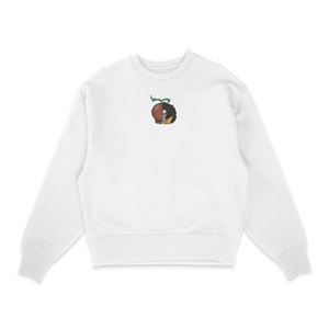 Sweat col rond blanc unisexe brodé avec un design inspiré de Brook (One Piece), style anime japonais tendance