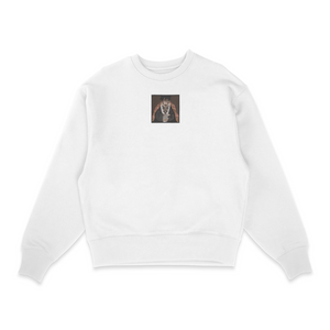 Sweat col rond blanc unisexe brodé avec un design inspiré de trafalagar D. Water Law ( un autre) (One Piece), style anime japonais tendance