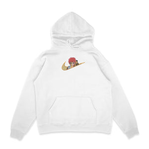 Sweat capuche blanc brode Gaara  Naruto nike Sowelldesign