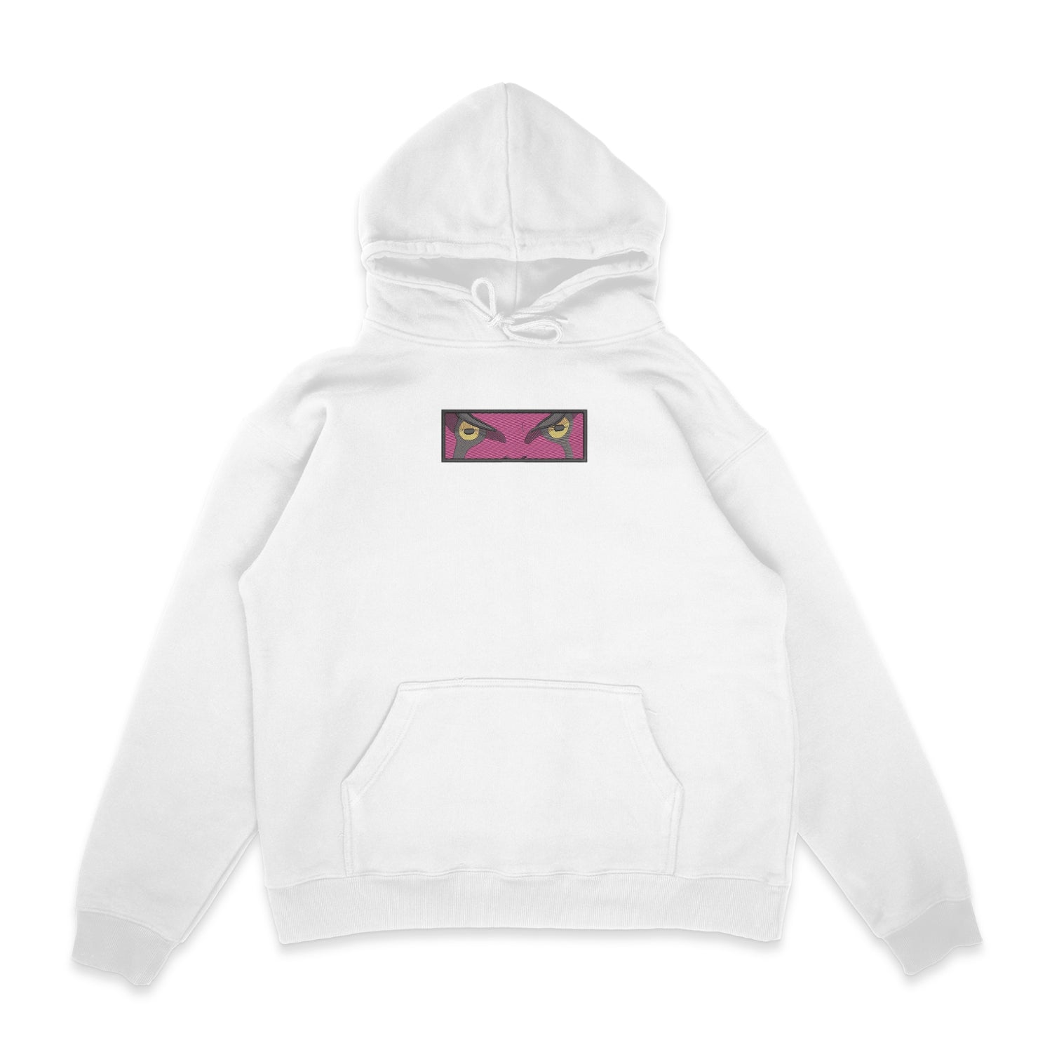 Sweat capuche blanc brode Gamaken Eyes Naruto