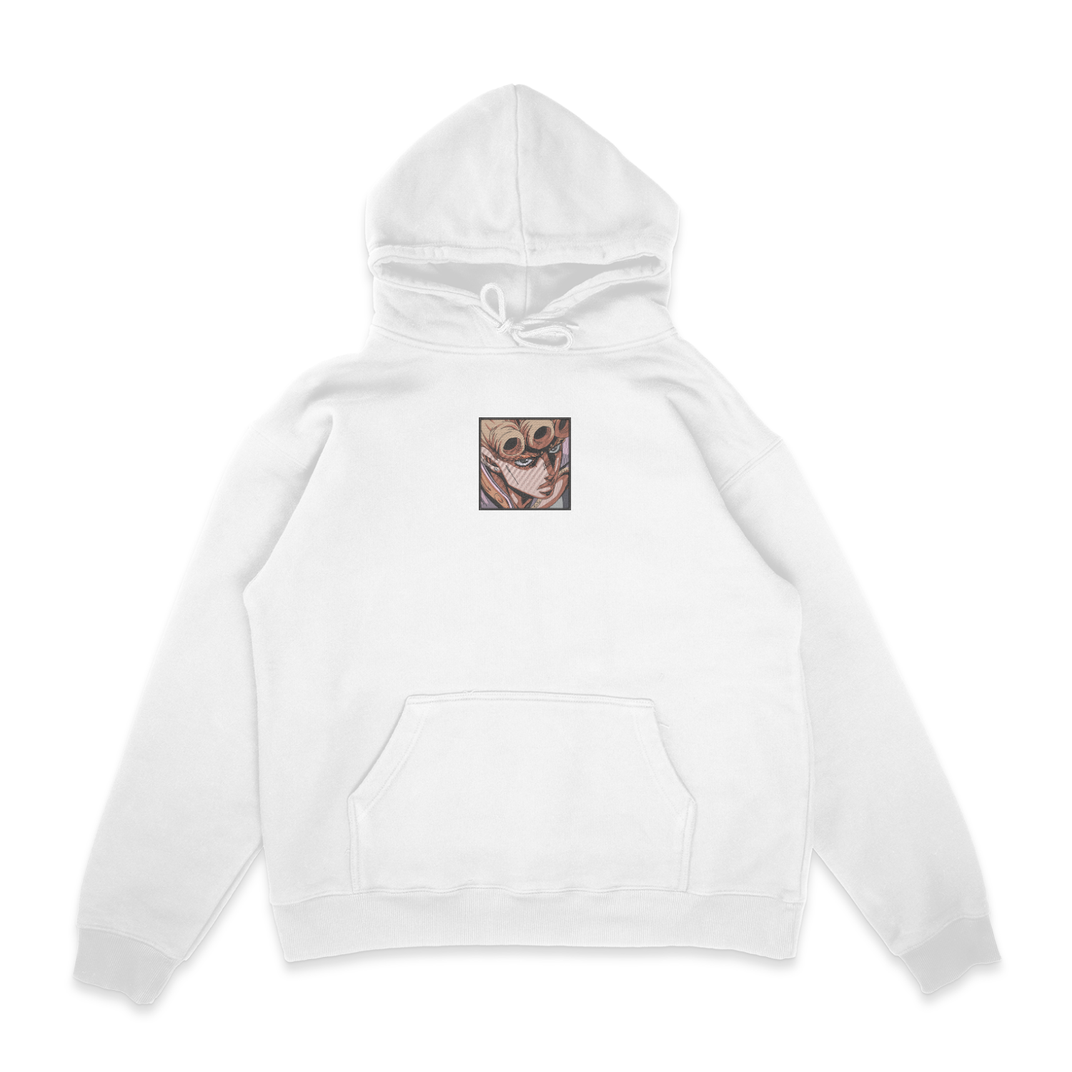 Sweat capuche blanc brode Giorno Giovanna Box JoJo s Bizarre Adventure