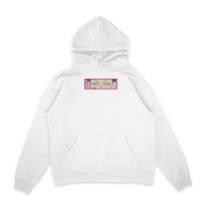 Sweat capuche blanc brode Hisoka Eyes Hunter × Hunter
