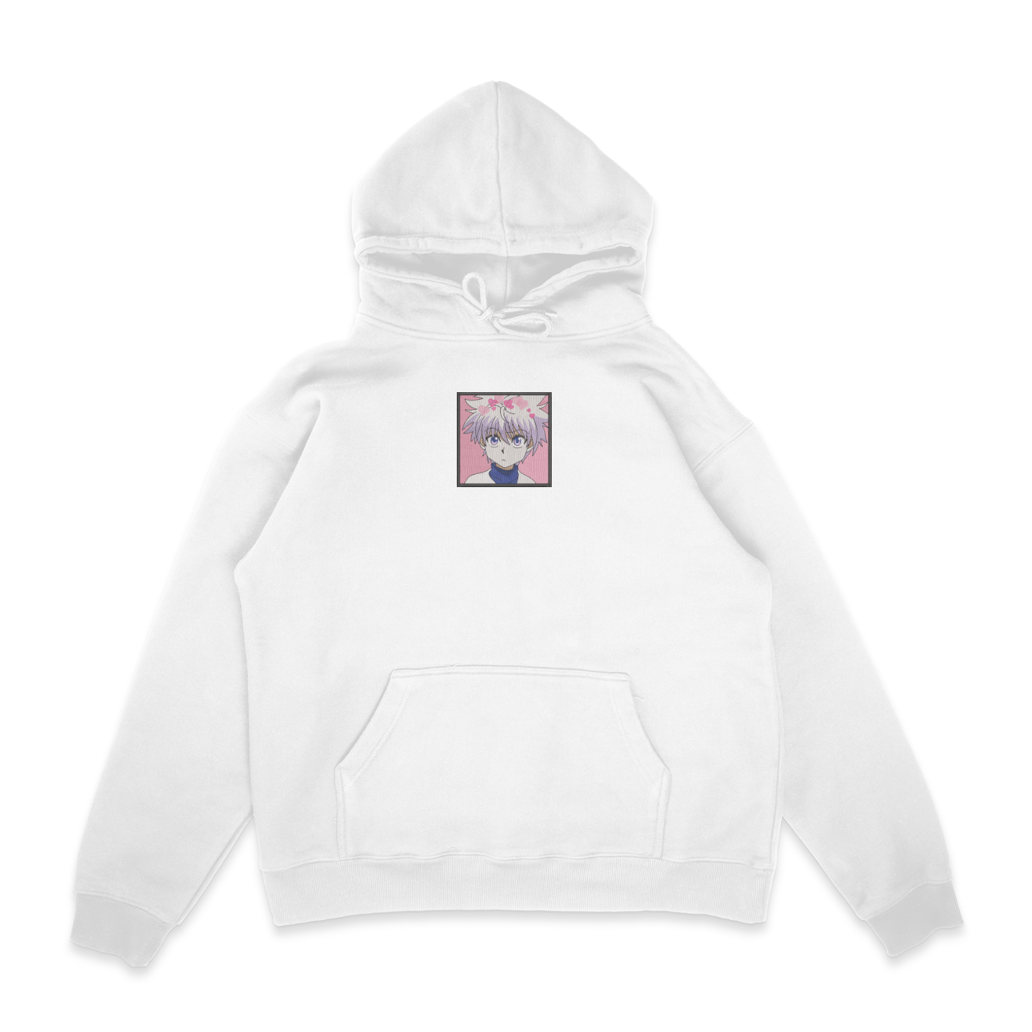 Sweat capuche blanc brode Killua Love Box Hunter × Hunter