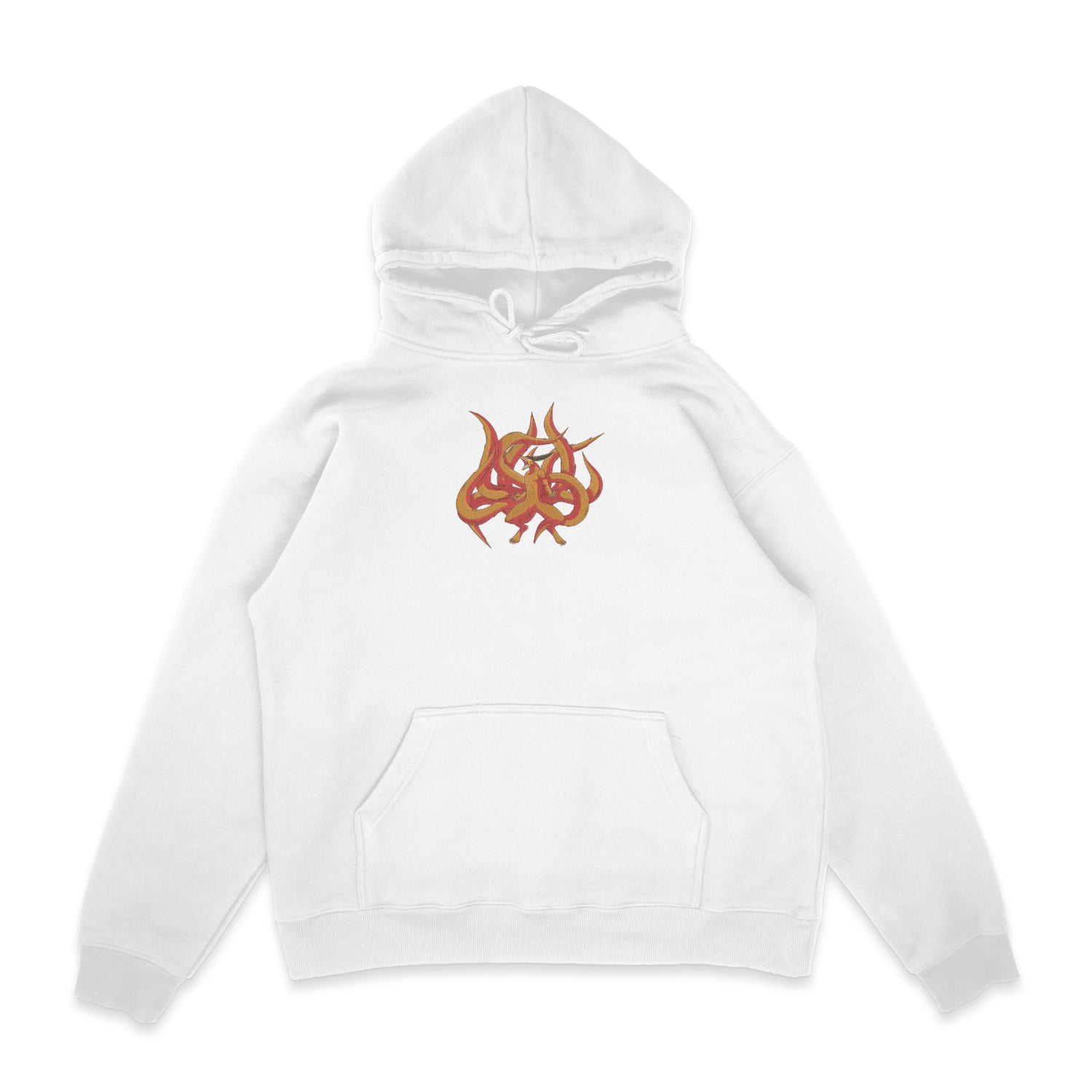 Sweat capuche blanc brode Kurama - Naruto - Sowelldesign