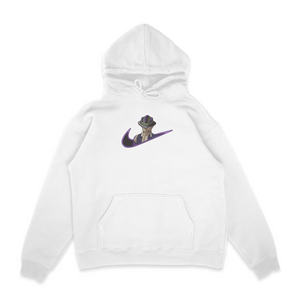 Sweat capuche blanc brode Meruem Hunter × Hunter