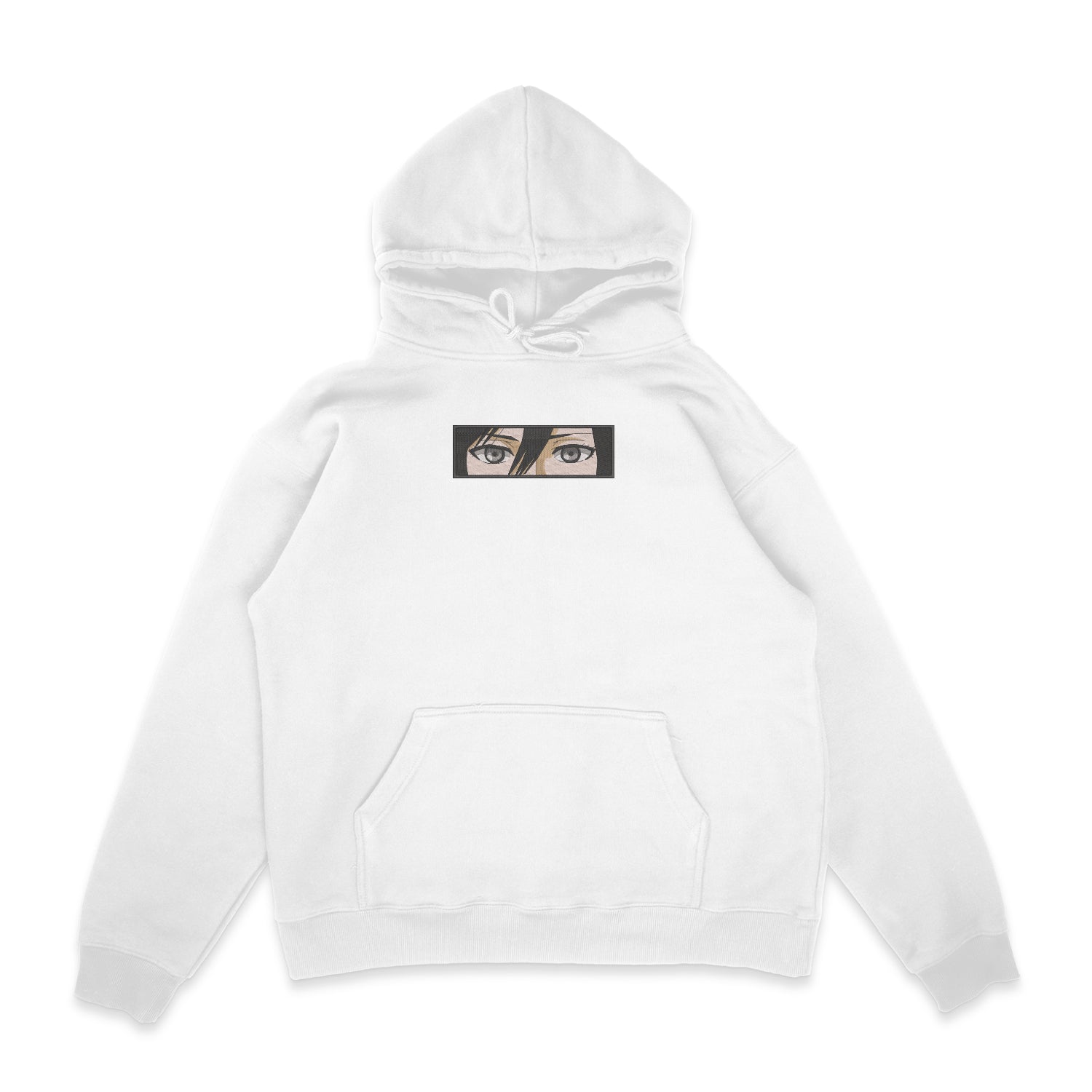 Sweat capuche blanc brode Mikasa Eyes L'attaque des Titans
