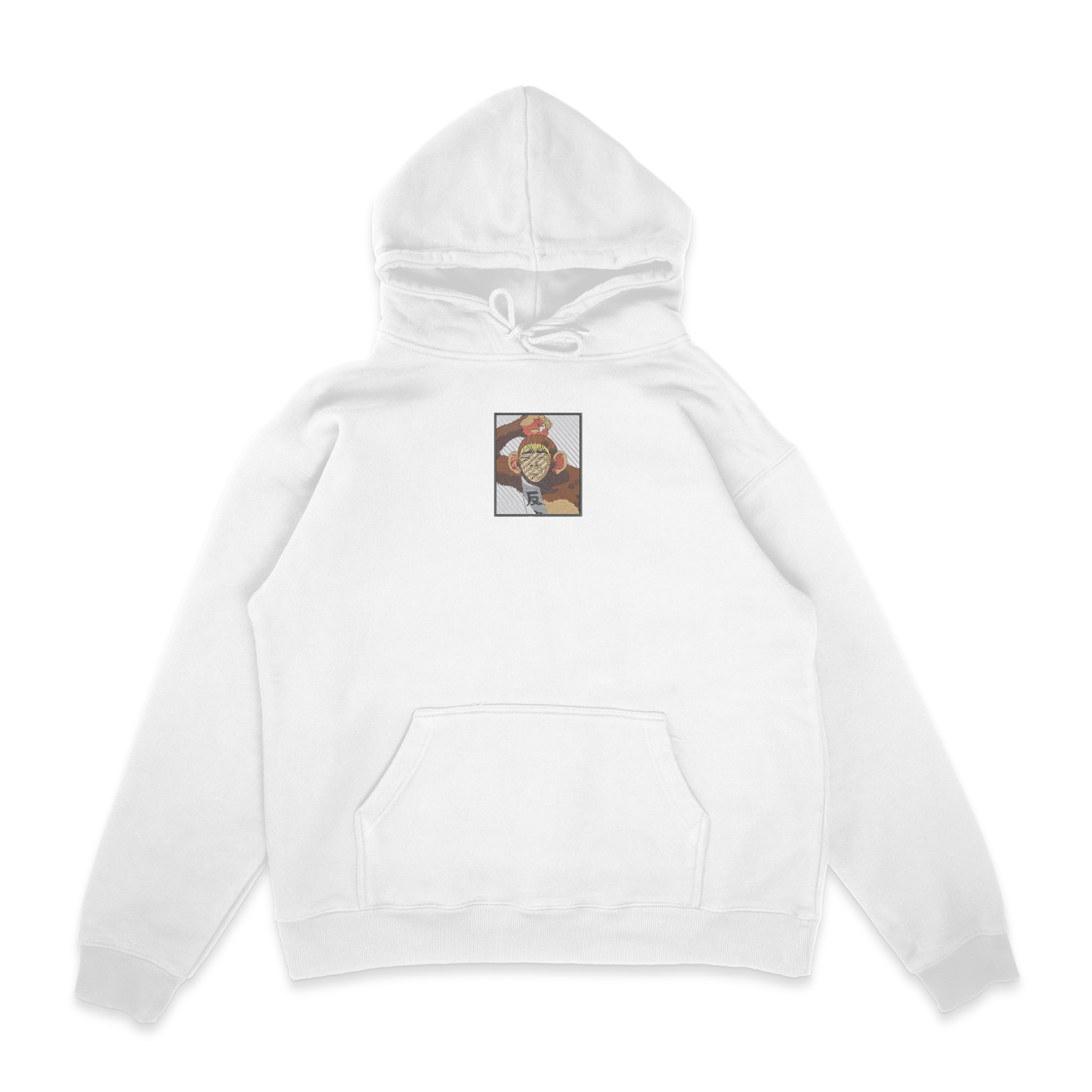 Sweat capuche blanc brode Monkey Onizuka GTO