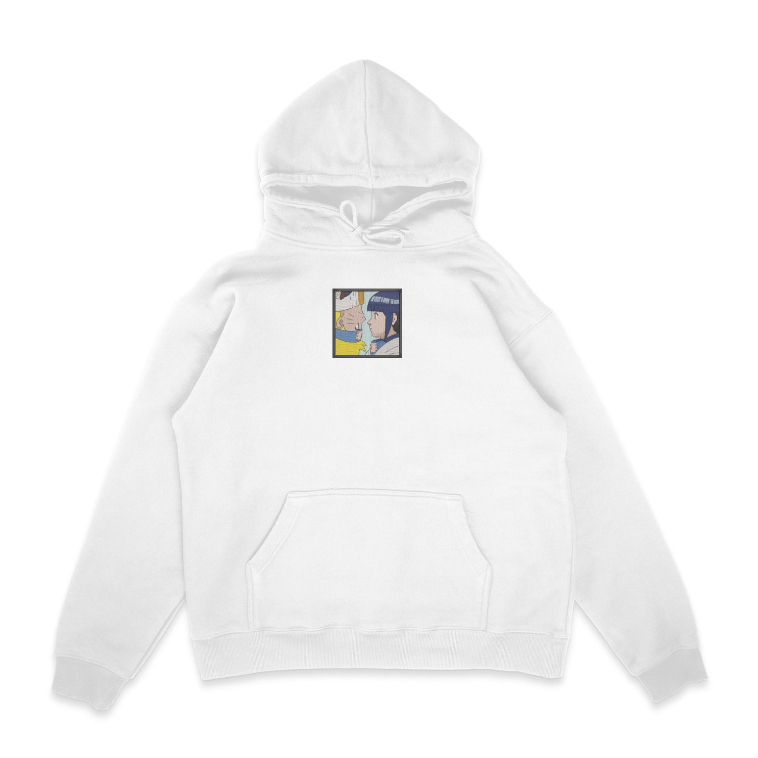 Sweat capuche blanc brode Naruto Hinata Naruto