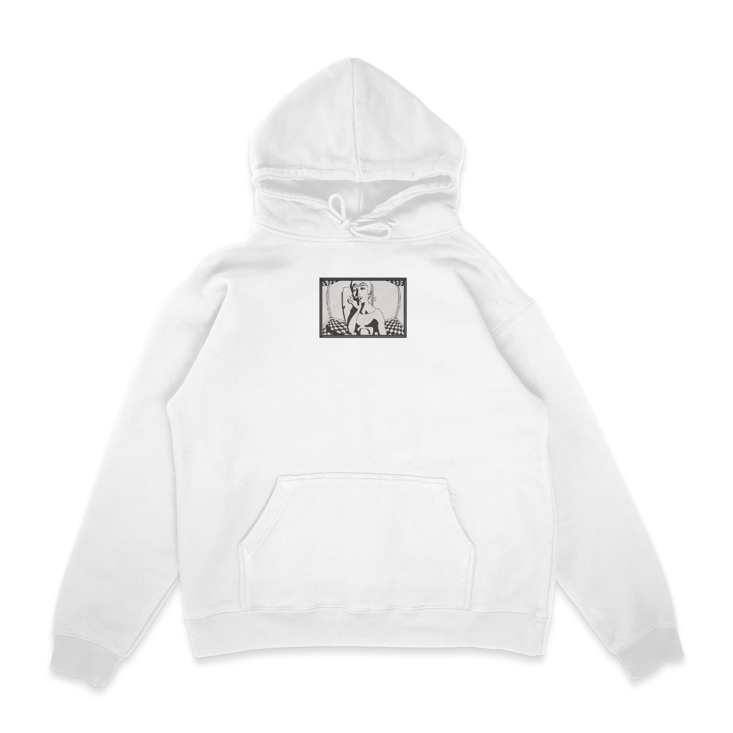 Sweat capuche blanc brode Portrait Onizuka 2 GTO