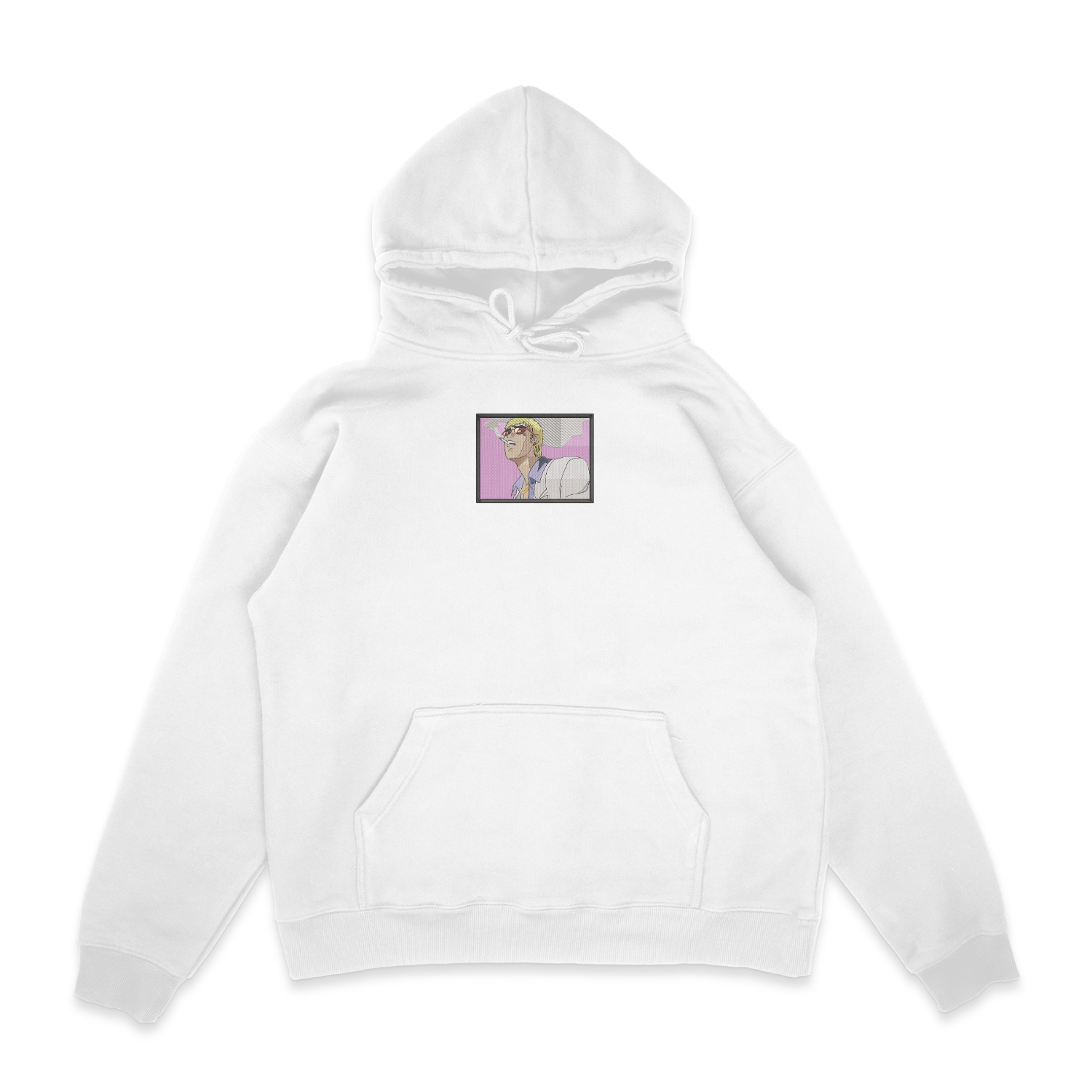 Sweat capuche blanc brode Portrait Onizuka GTO