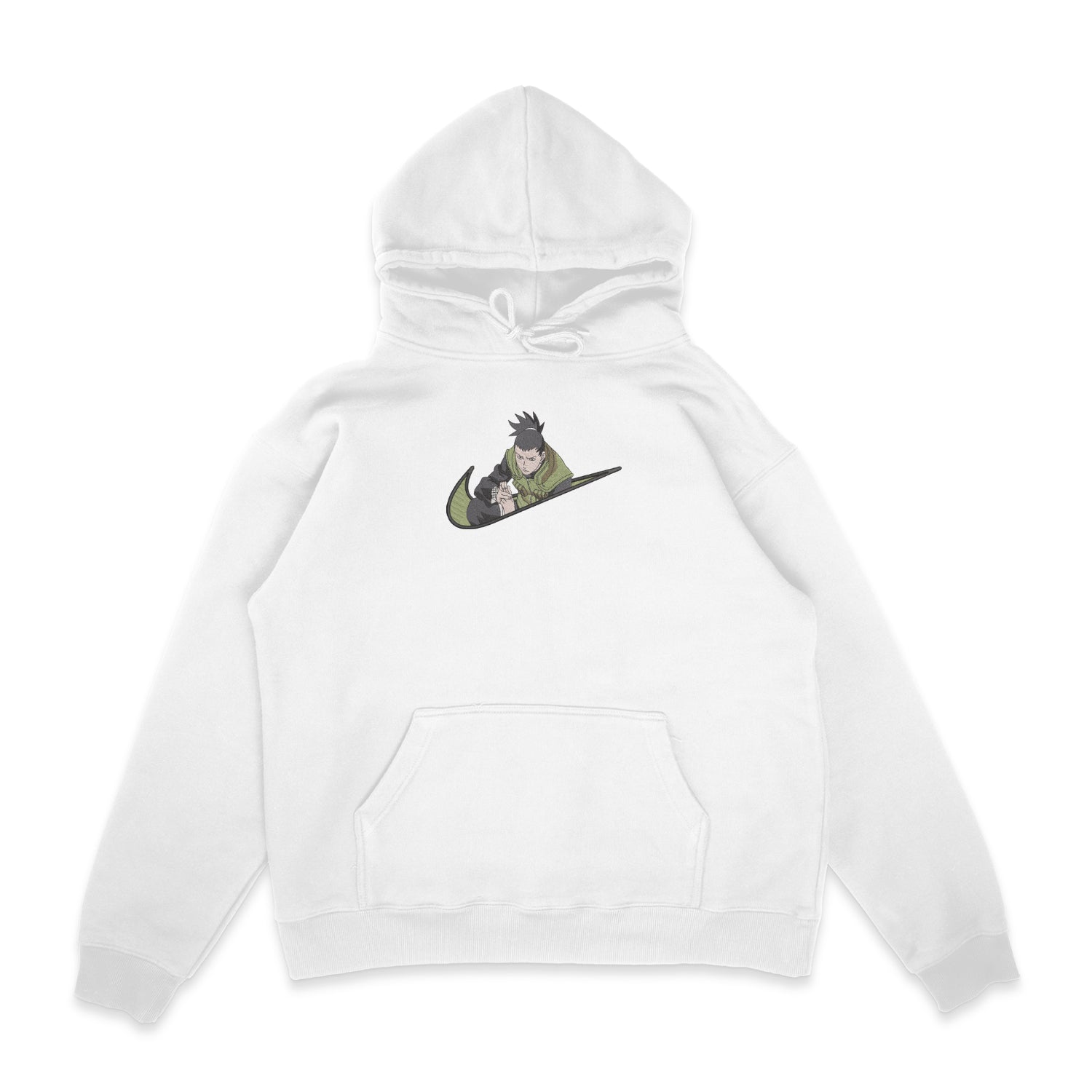 Sweat capuche blanc brode Shikamaru Nara Naruto nike