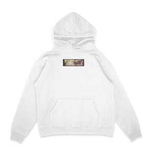 Sweat capuche blanc brode Sieg Eyes L'attaque des Titans
