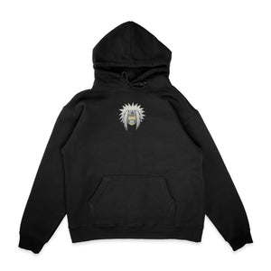 Sweat capuche noir brode Jiraya Head Naruto - Sowelldesign