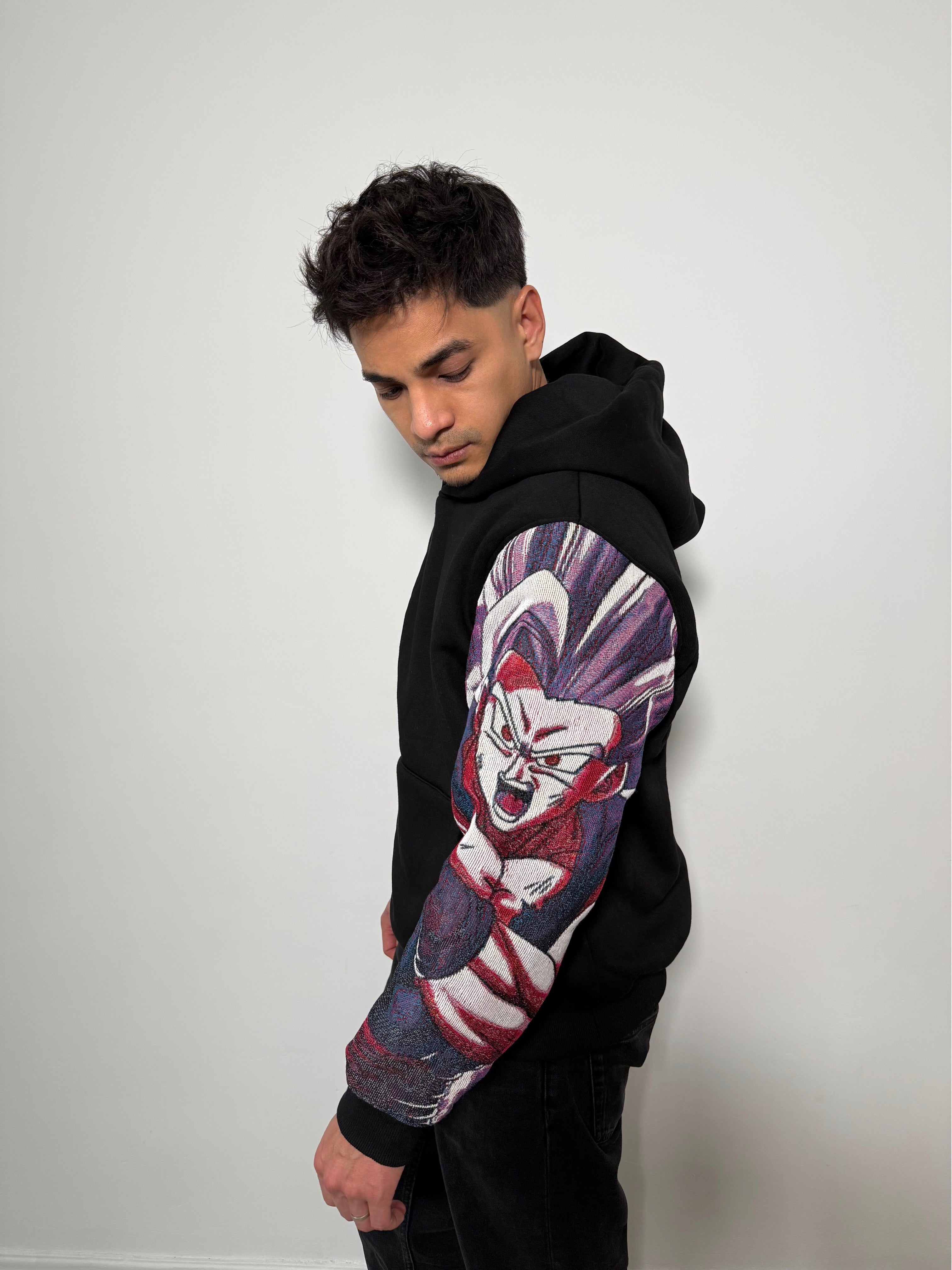 Sweat capuche noir gohan beast jacquard dragon ball z 1