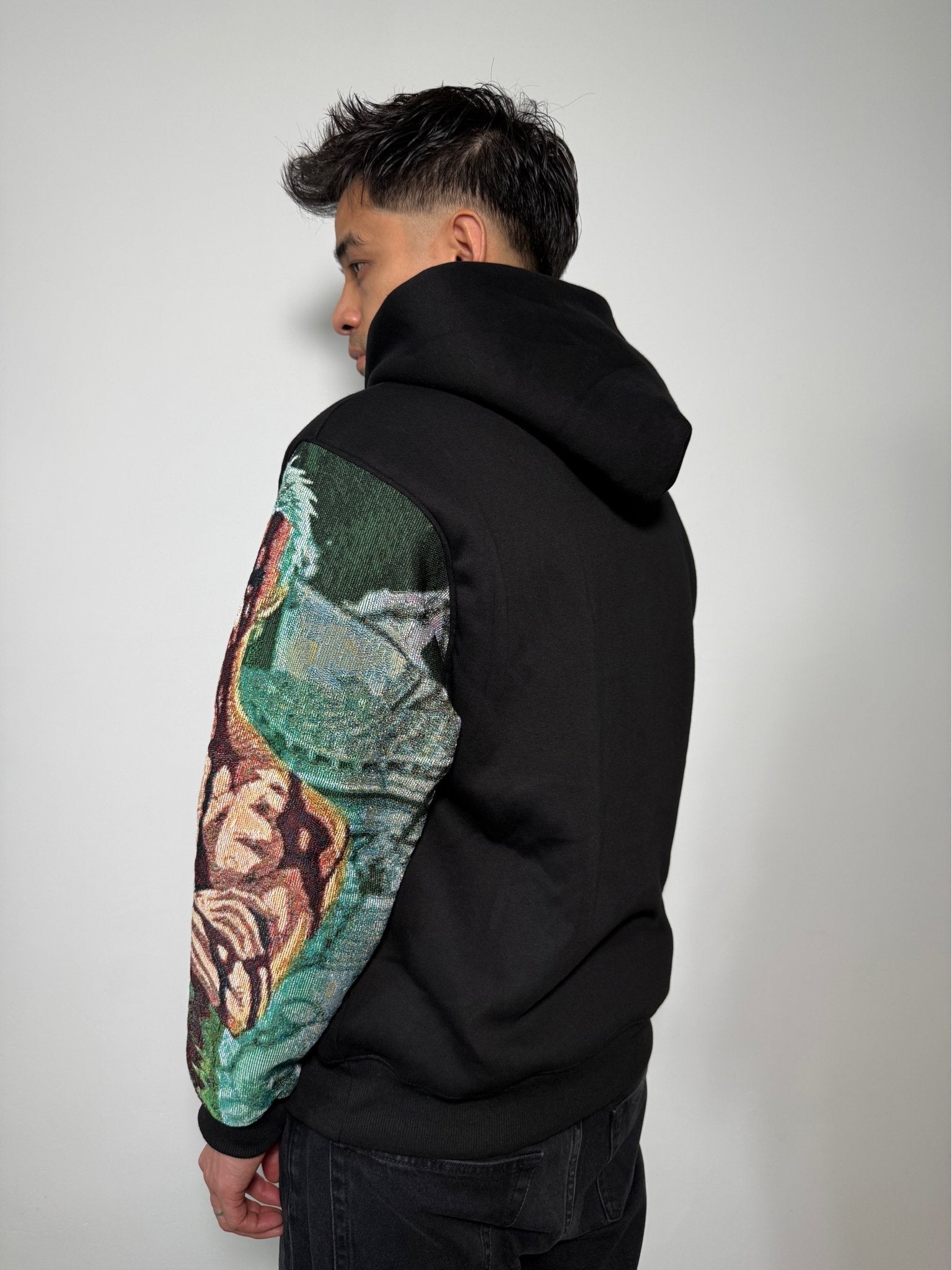 Sweat capuche noir roronoa zoro jacquard one piece 2