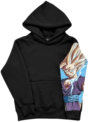 Sweat capuche noir san gohan jacquard dragon ball z