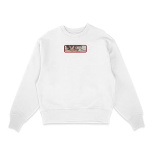 Sweatshirt blanc brode Eren Ange Dechu L'attaque des Titans
