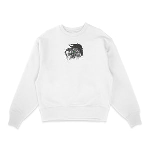 Sweatshirt blanc brode Eren Titan L'attaque des Titans