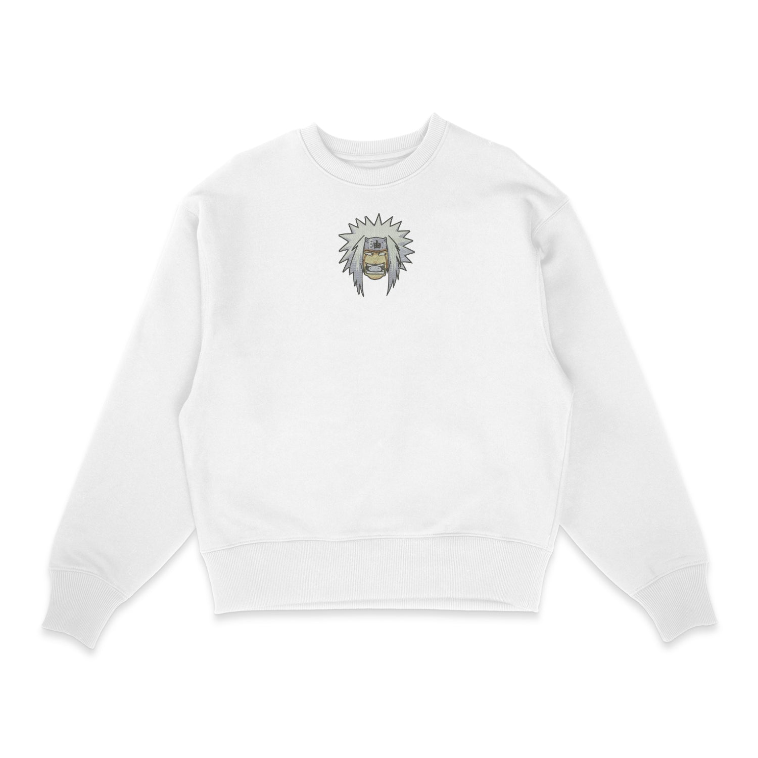 Sweatshirt blanc brode Jiraya Head Naruto - Sowelldesign