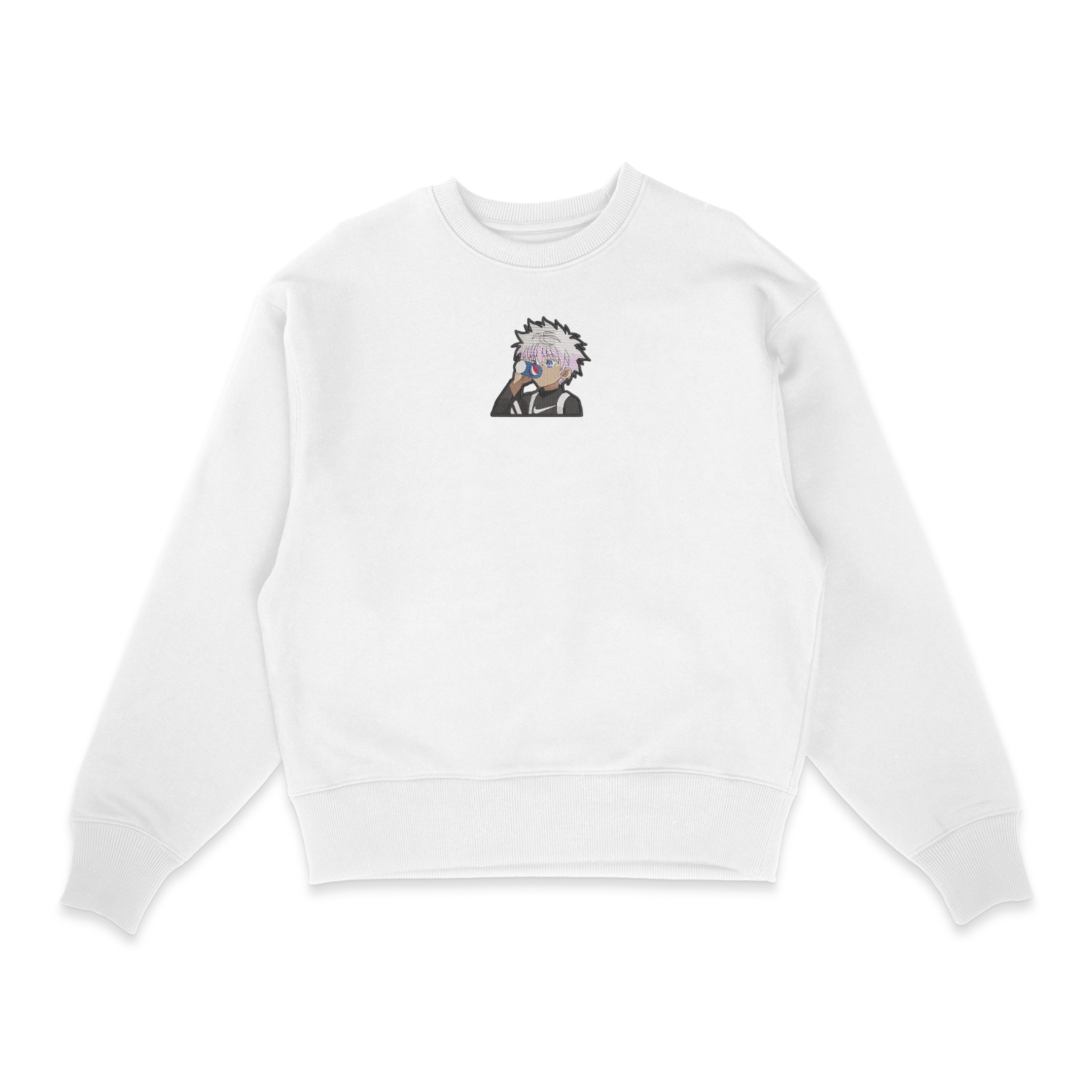 Sweatshirt blanc brode Killua Hunter x Hunter