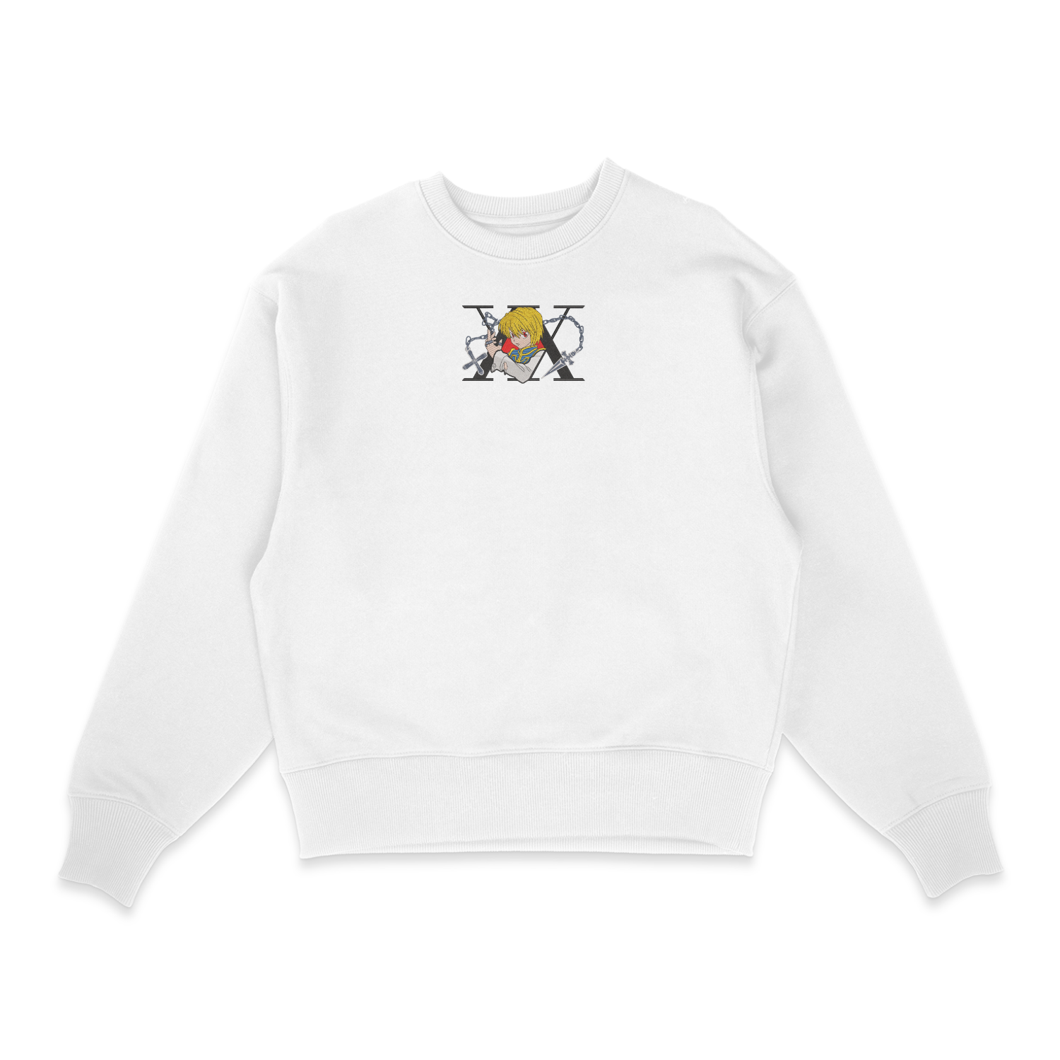 Sweatshirt blanc brode Kurapika Hunter × Hunter
