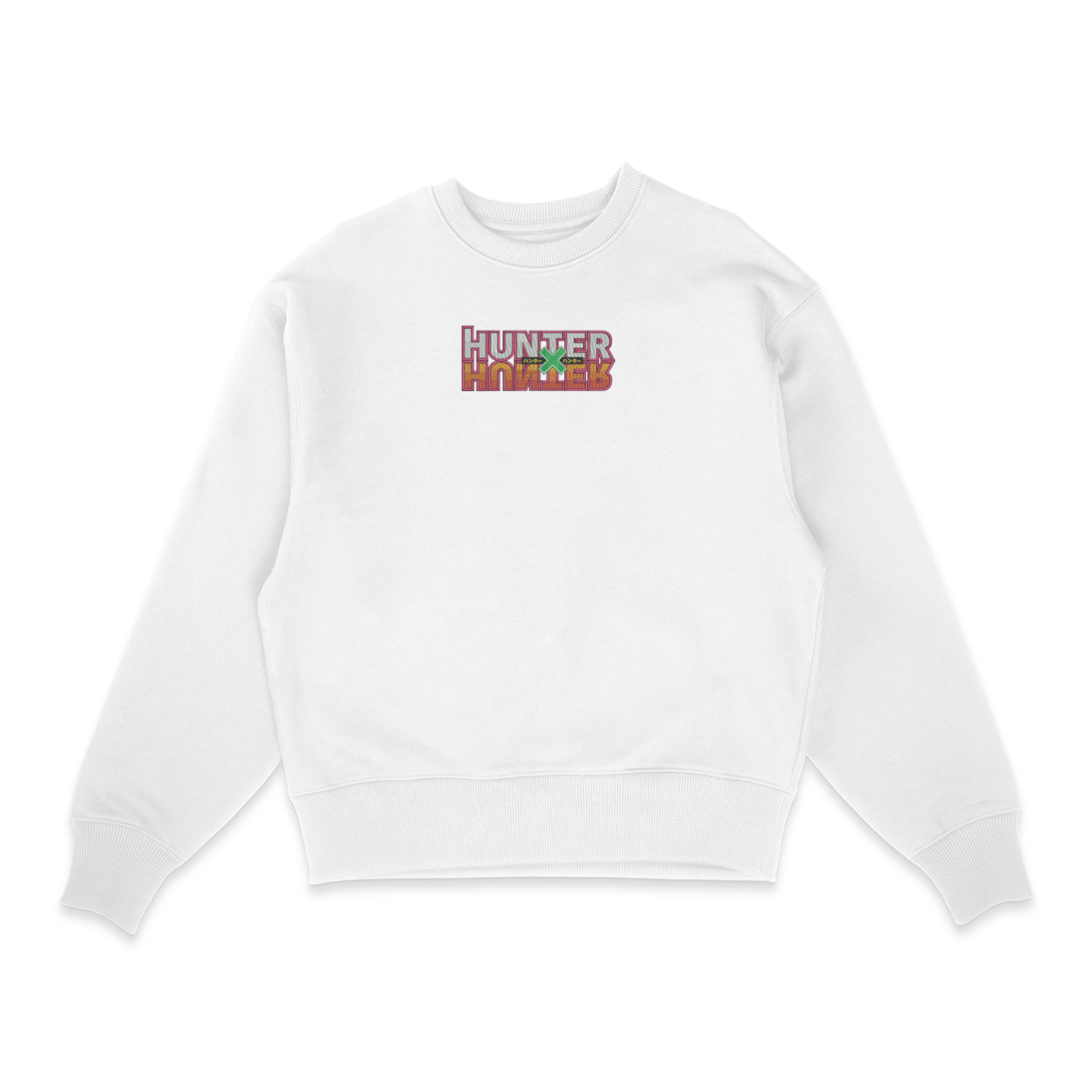 Sweatshirt blanc brode Logo Hunter × Hunter