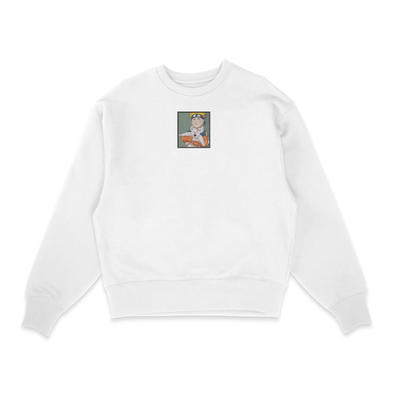 Sweatshirt blanc brode Naruto Cat Naruto