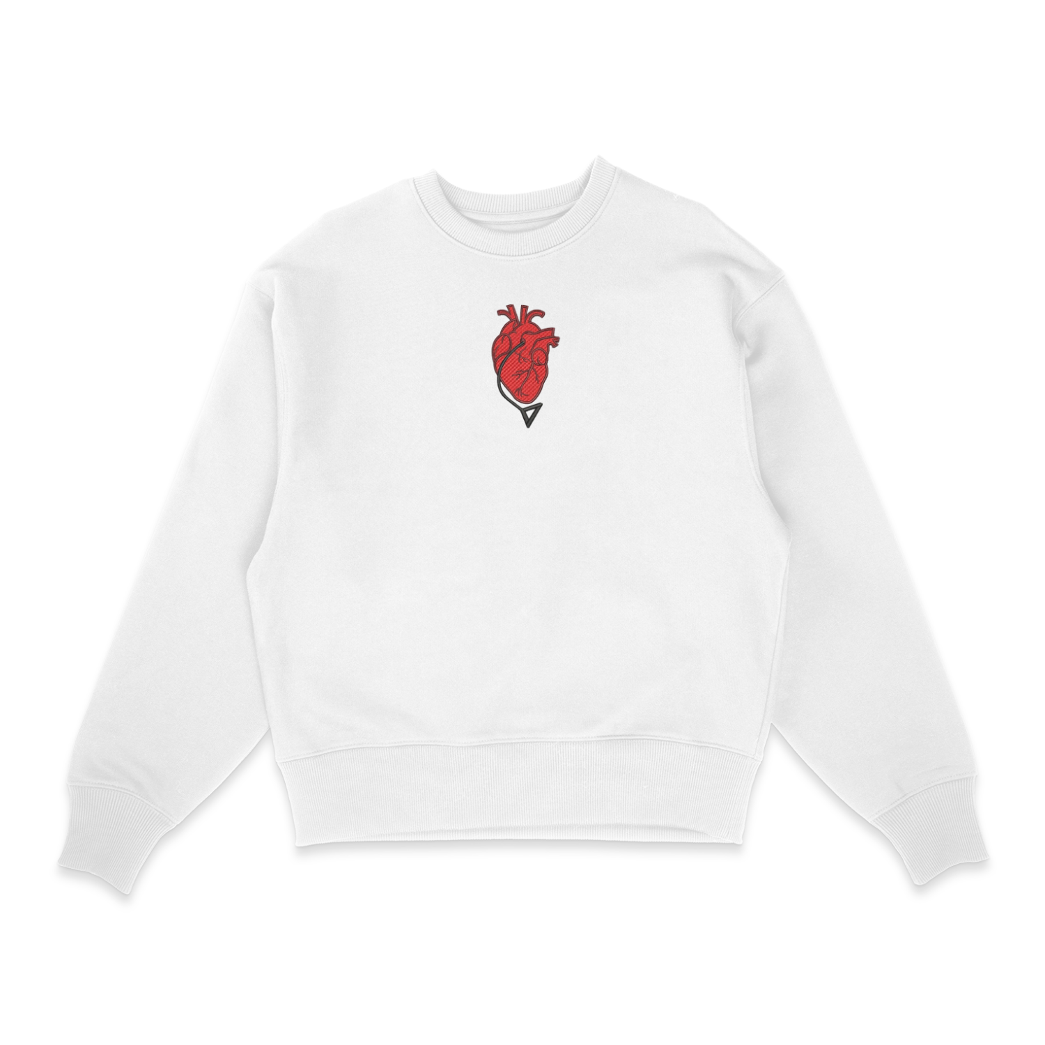 Sweatshirt blanc brode Pochita Red Heart Chainsaw Man