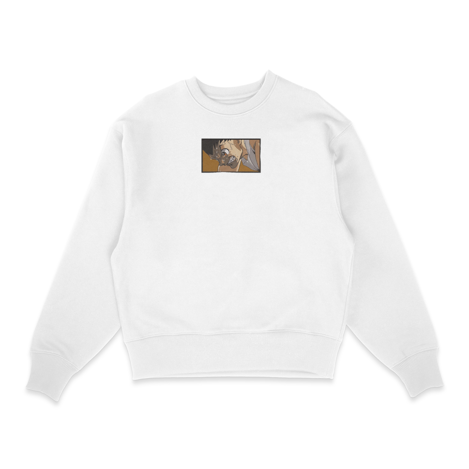 Sweatshirt blanc brode Portrait Gon Hunter × Hunter