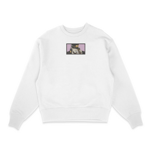 Sweatshirt blanc brode Portrait Jotaro Kujo JoJo s Bizarre Adventure