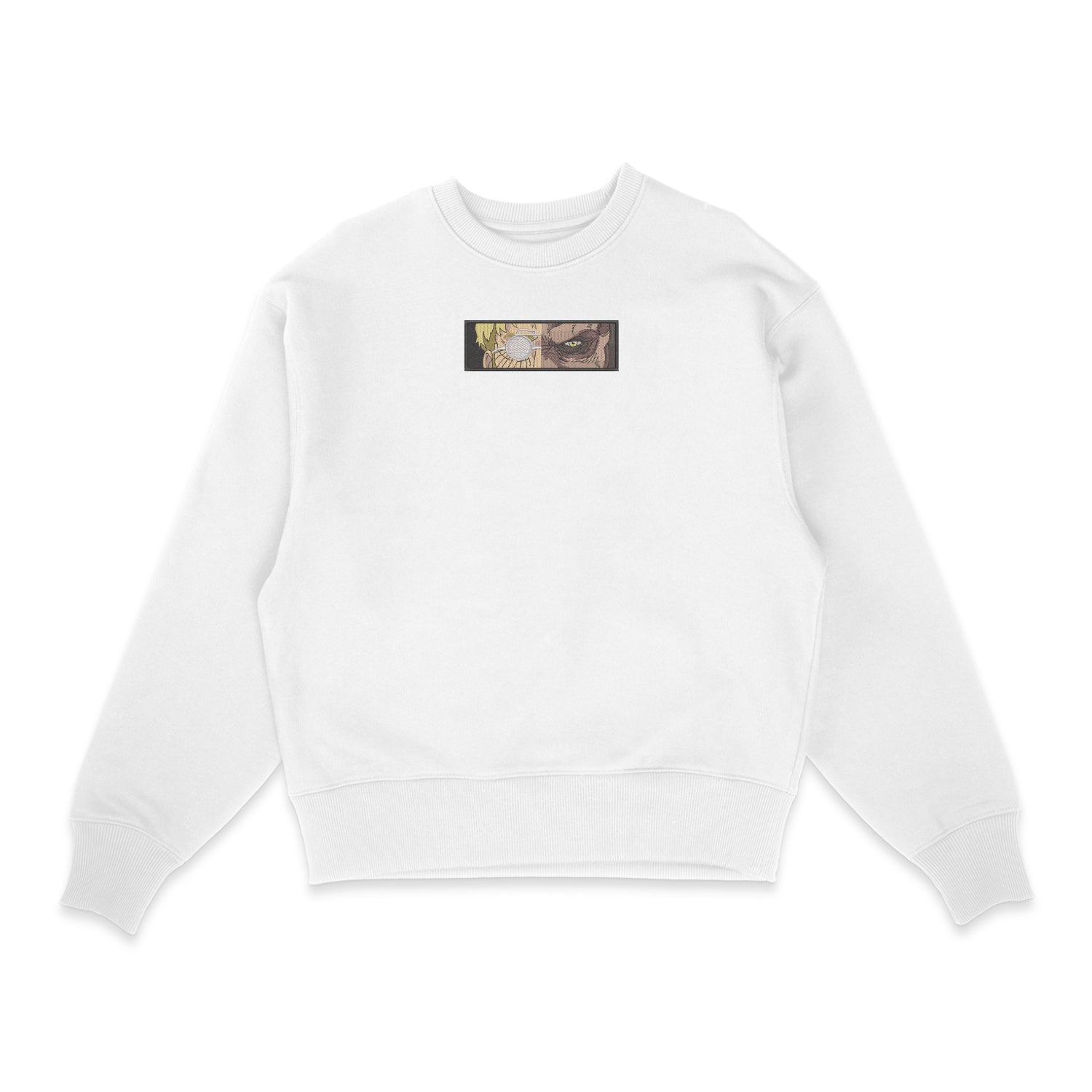 Sweatshirt blanc brode Sieg Eyes L'attaque des Titans