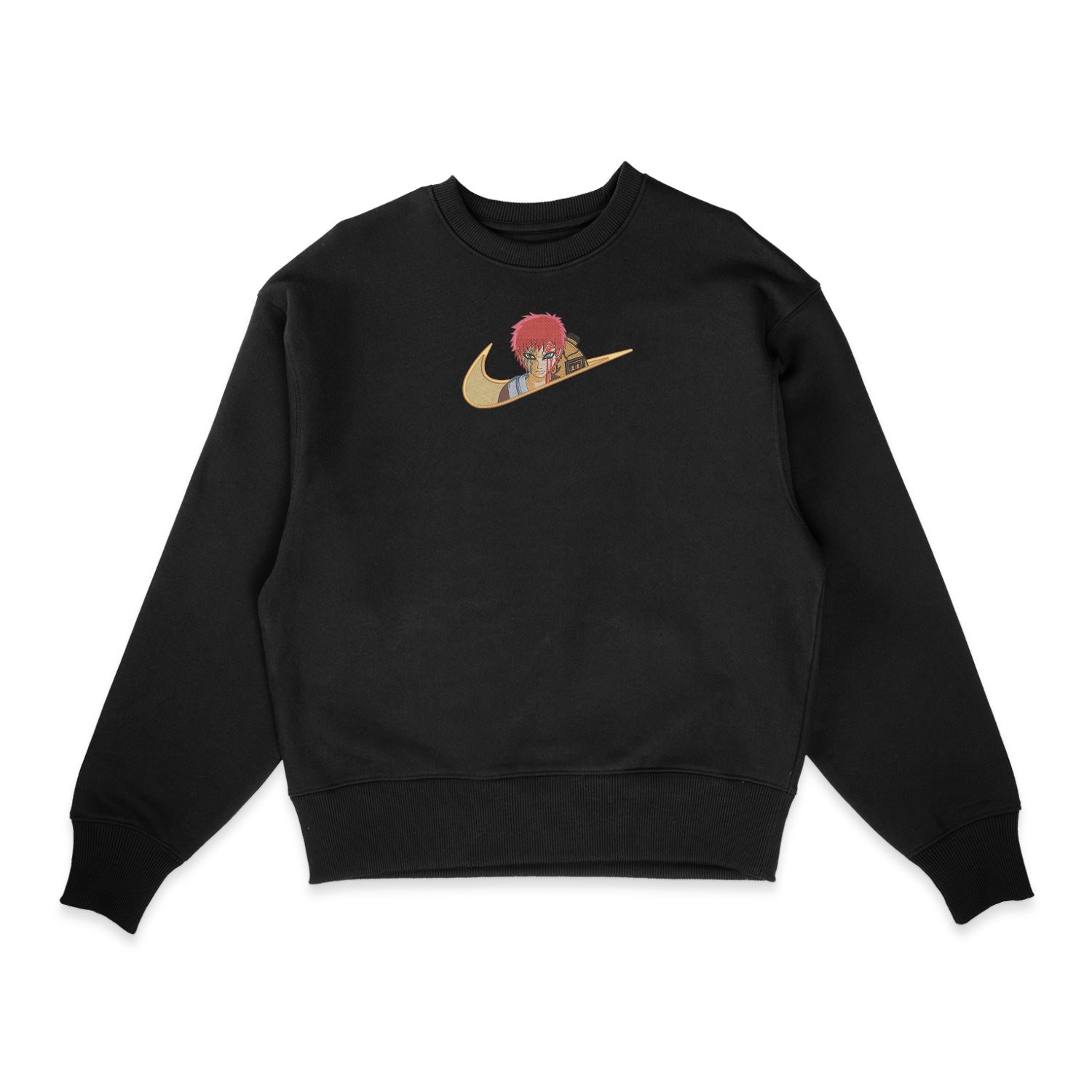 Sweatshirt noir brode Gaara Naruto nike sowelldesign