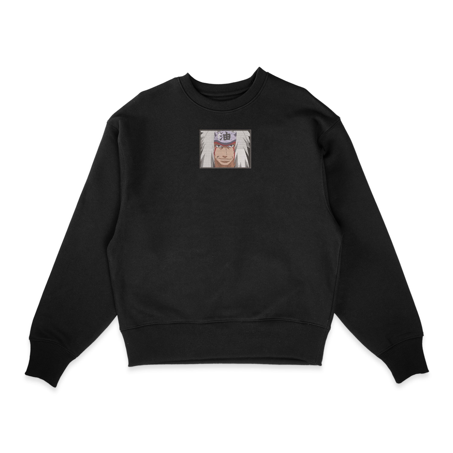 Sweatshirt noir brode Jiraya portrait Naruto